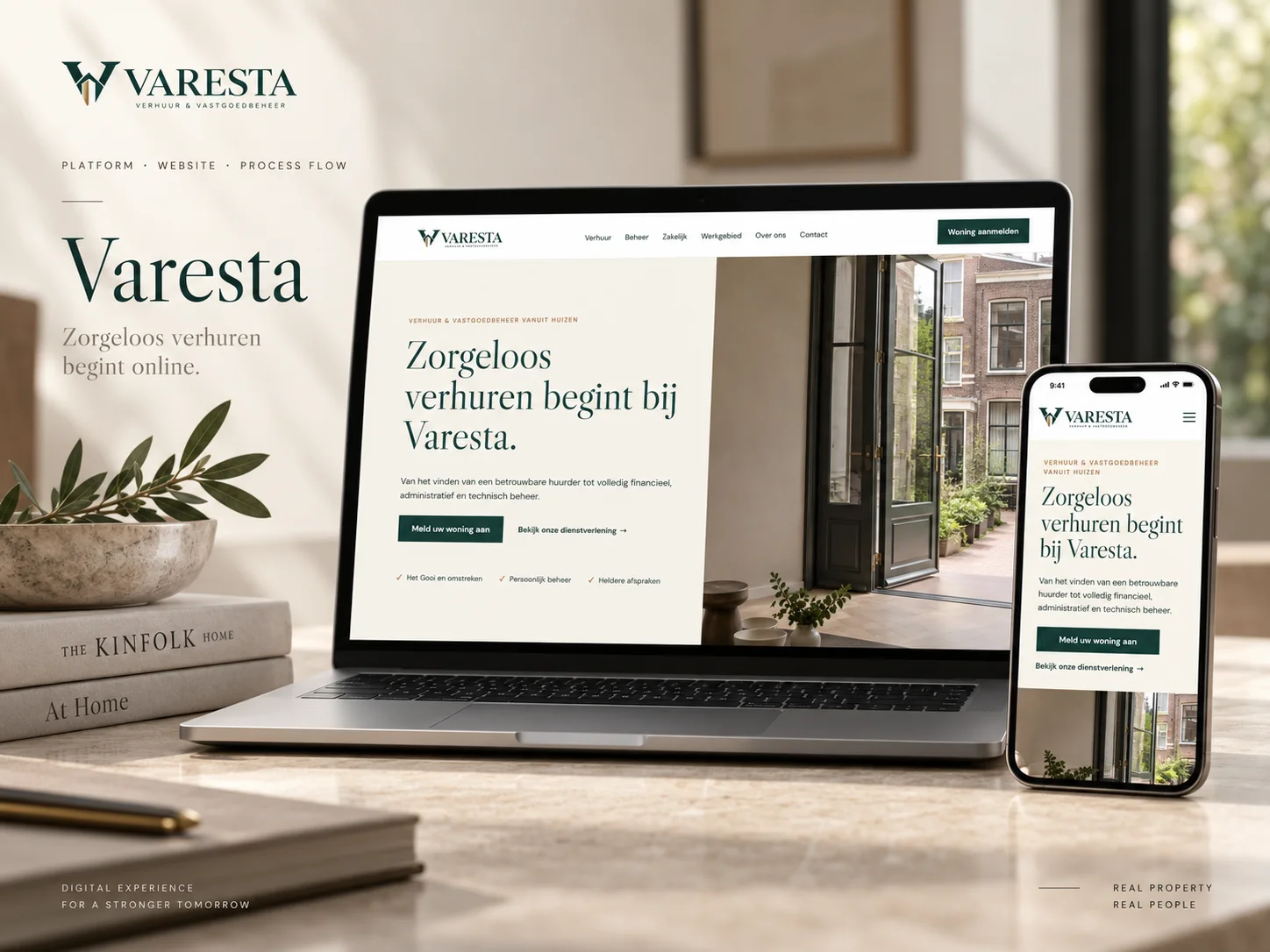 Varesta verhuurplatform — website en workflow experience